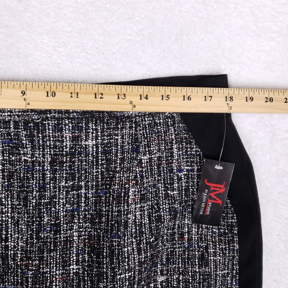 JM Studio Tweed Skirt Womens 16 Colorblock Pencil Professional Career Office - Picture 6 of 11